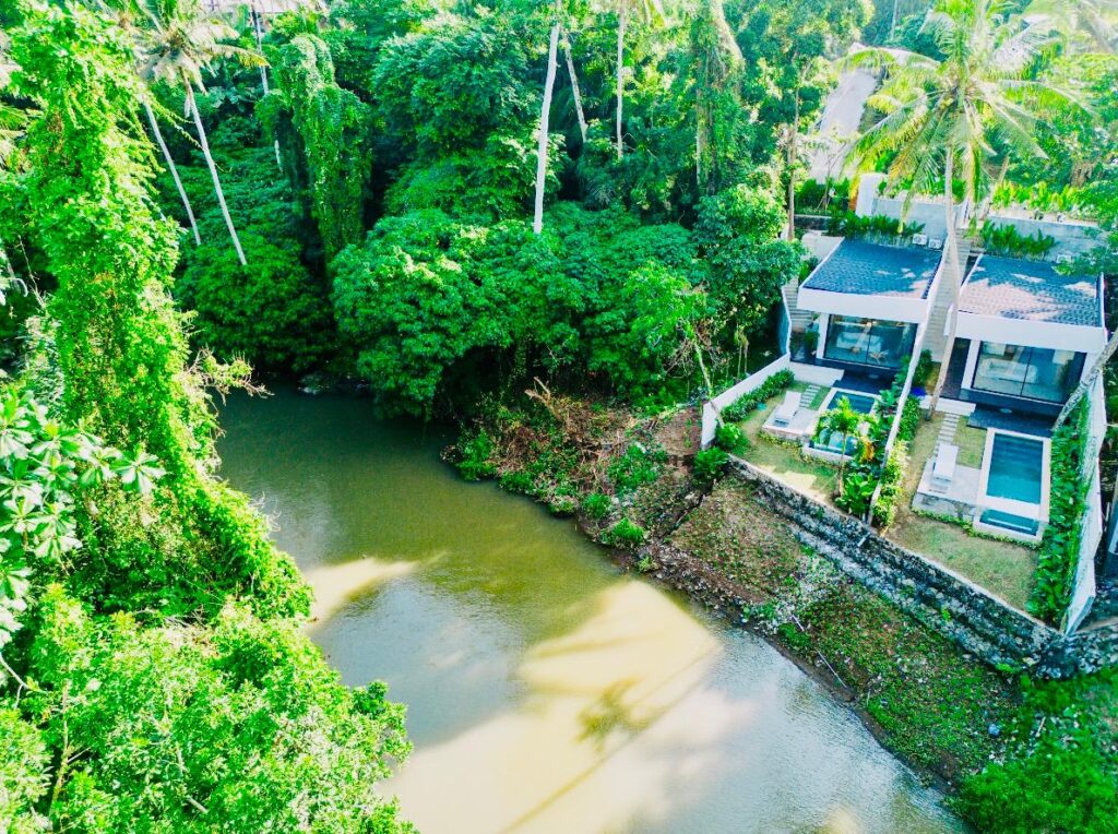 Brand New Two Units 1 Bedroom Modern Riverside Villa for Sale in Ubud